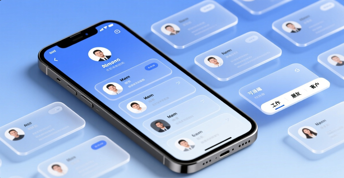 客户数字名片一键管理示意