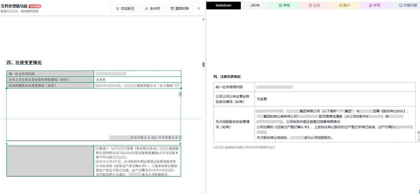 跨页表格合并