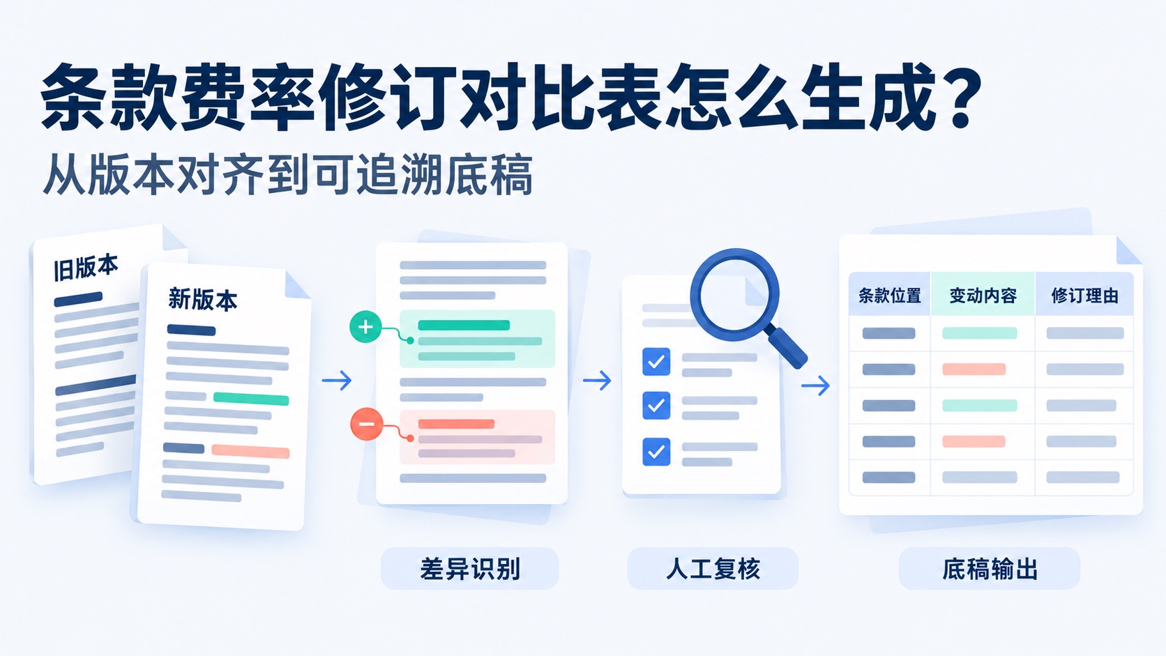 条款费率修订对比表的大致生成流程